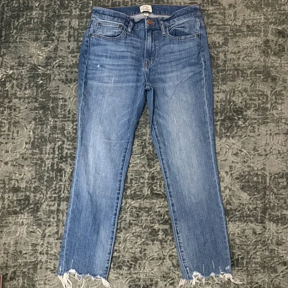 J. Crew Distressed Slim Broken In Boyfriend Ankle Jeans - Picture 1 of 4